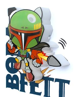 Animaatiotyylinen Boba Fett -3D-koristelamppu