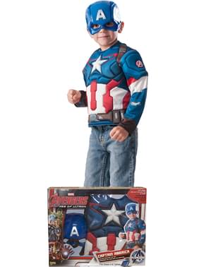 Captain America muskuløst kostume til drenge