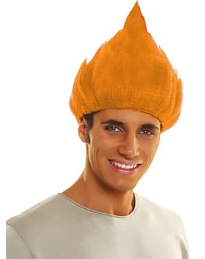 Perruque Troll orange adulte