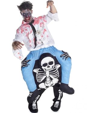 Huckepack Kostüm Zombie auf Skelett