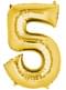 Gold Number 5 Balloon (55 x 86 cm)