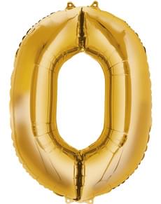 Gold Number 0 Balloon