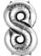 Ballon chiffre 8 argenté