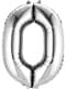 Ballong nummer 0 silver (88 cm)