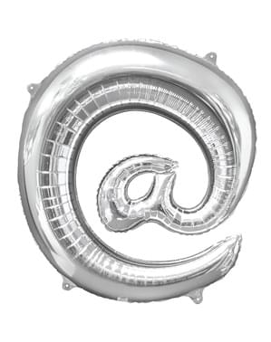 Silver At Sign Balloon (86 cm)