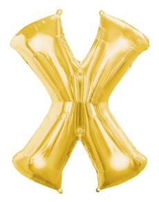 Ballon lettre X doré