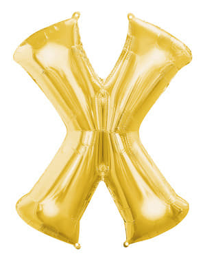 Balon złoty literka X (86 cm)