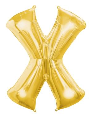Buchstabe X Luftballon gold (86 cm)