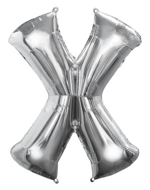 Balon srebrny literka X (86 cm)