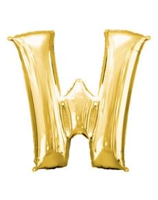 Ballon lettre W doré
