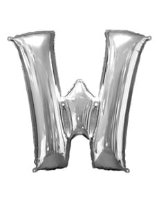 Ballon lettre W argenté