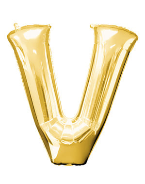 Ballon lettre V doré (86 cm)