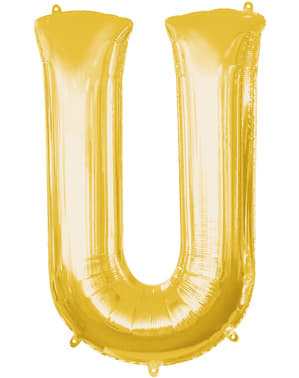 Buchstabe U Luftballon gold (86 cm)