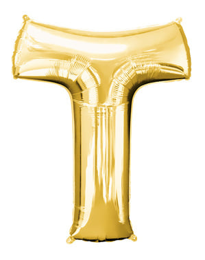 Balon złoty literka T (86 cm)