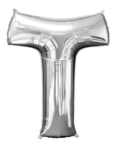 Balão letra T prateada