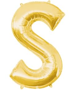 Gold Letter S Balloon
