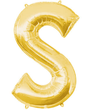 Ballon letter S goud (86 cm)