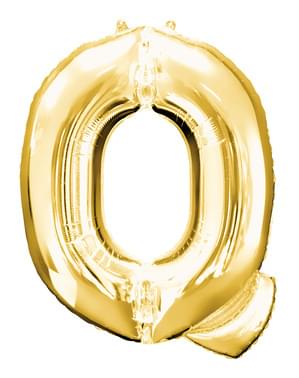Balão letra Q dourada (86 cm)