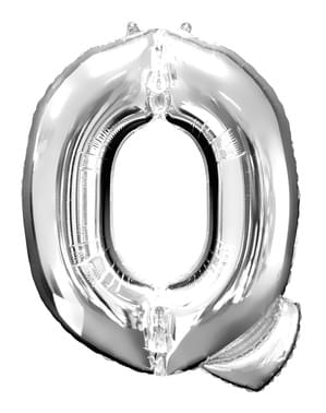 Срібна букви Q повітряна куля
