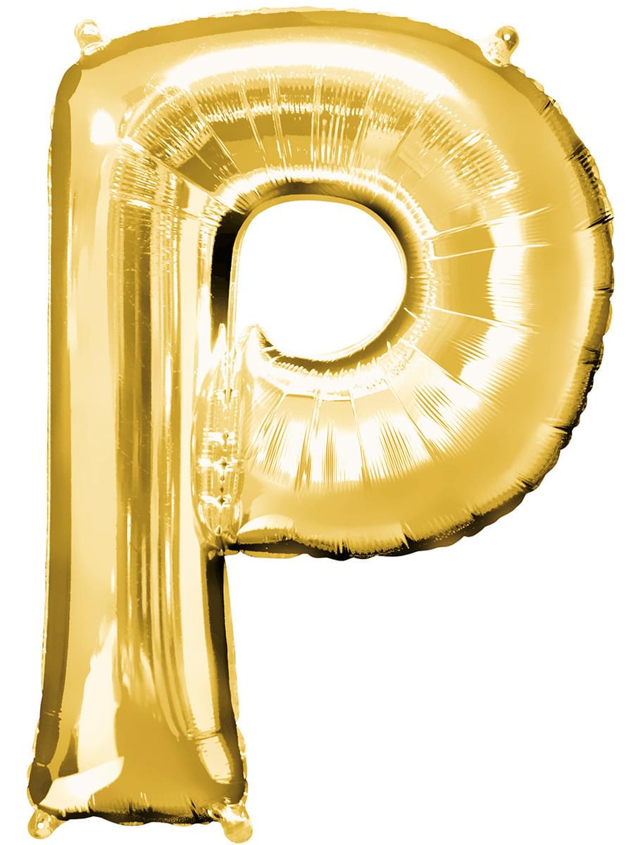 Ballon letter P goud (86 cm)