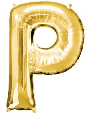 Buchstabe P Luftballon gold (86 cm)