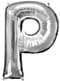 Balão letra P prateada (86 cm)