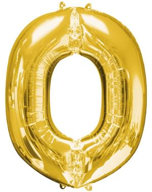 Bogstav O guldfarvet ballon (86 cm)