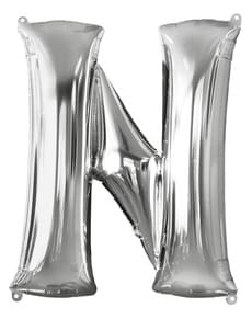 Silver Letter N Balloon