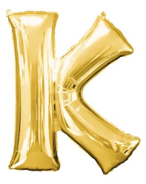 Buchstabe K Luftballon gold (86 cm)