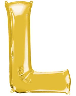Balão letra L dourada (86 cm)