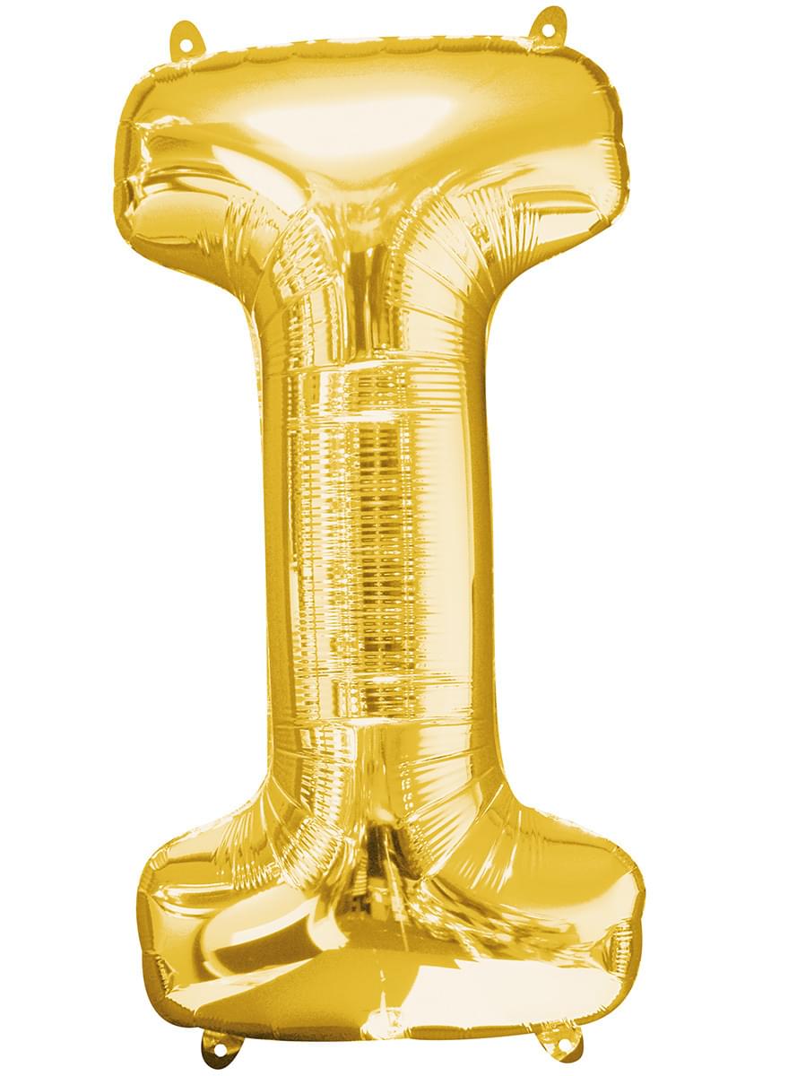 Buchstabe I Luftballon gold (86 cm)