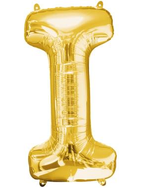 Balon złoty literka I (86 cm)