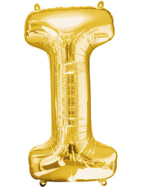 Buchstabe I Luftballon gold (86 cm)