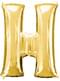 Ballong bokstav H guld (86 cm)