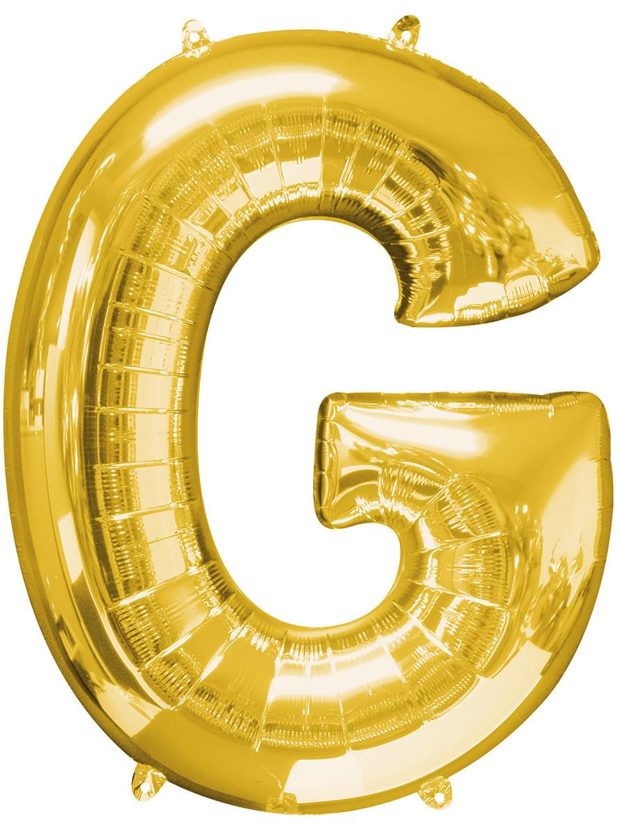 Buchstabe G Luftballon gold (86 cm)