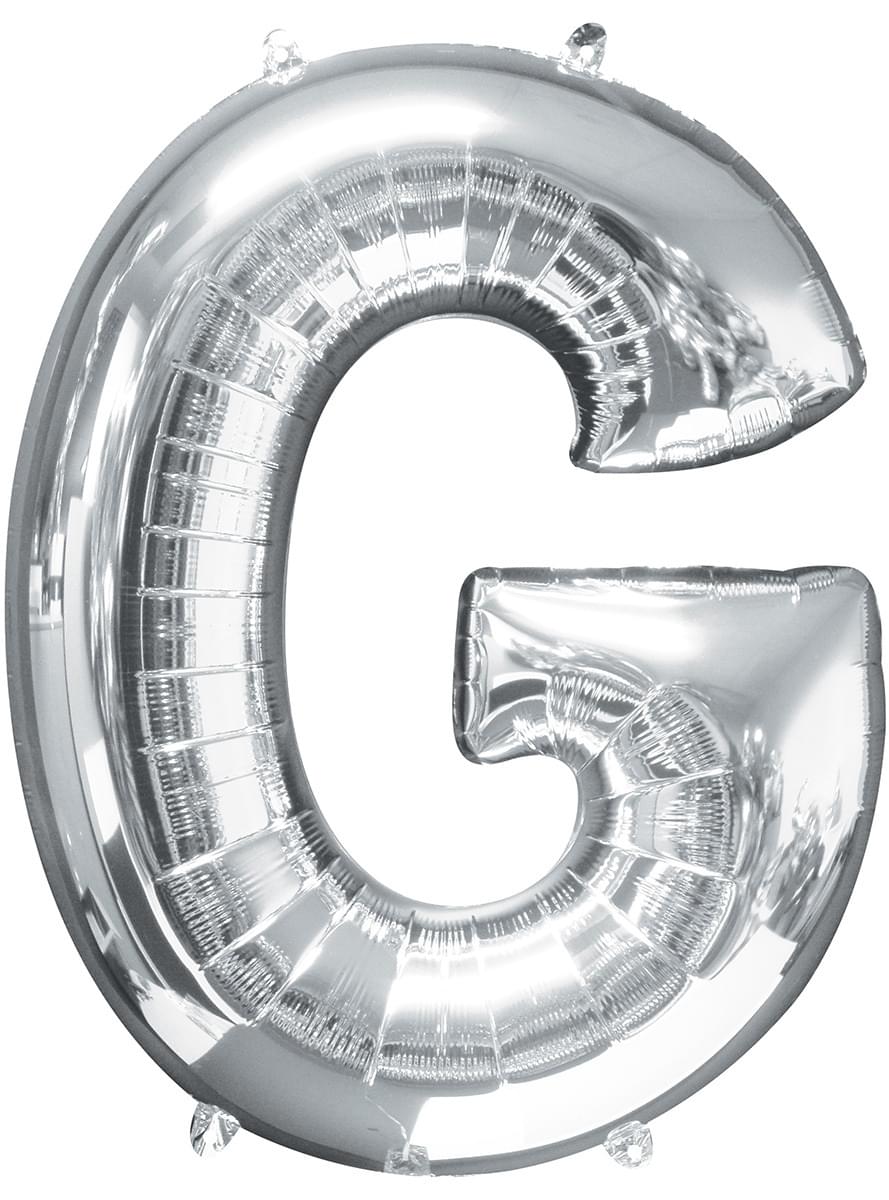 Palloncino lettera G argentato (86 cm)