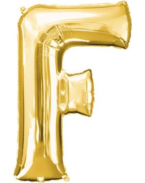 Globo letra F dorado (86 cm)