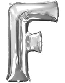 Silver Letter F Balloon