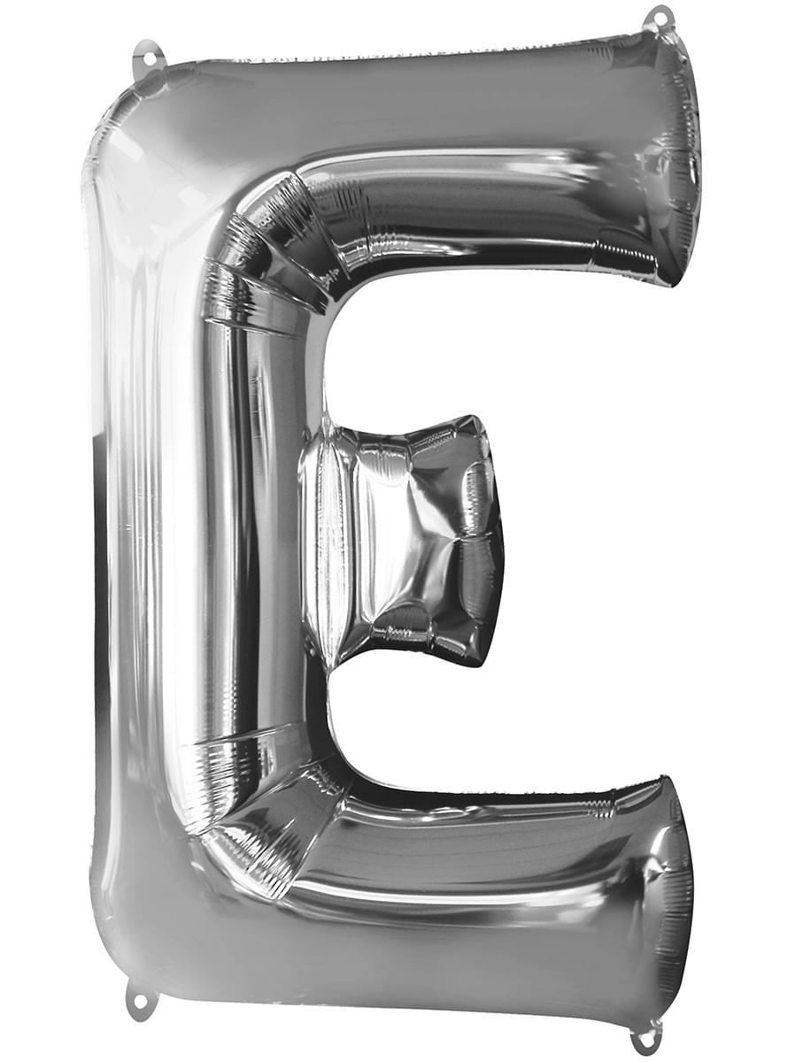 Ballon letter E zilver