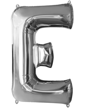 Ballon letter E zilver