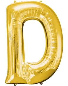 Gold Letter D Balloon