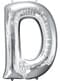 Palloncino lettera D argentato