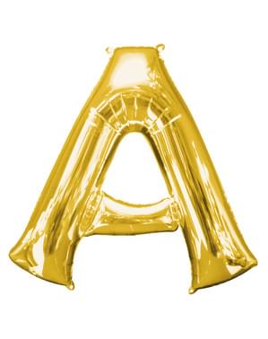 Balon litera A auriu (86 cm)