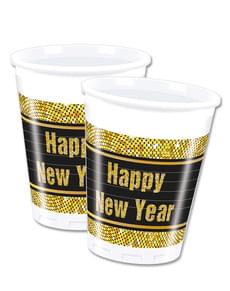 Set of 8 Happy New Year Cups