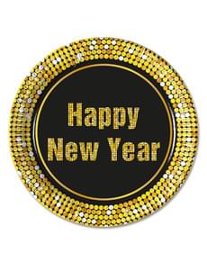 Set 8 piatti capodanno Happy New Year