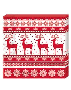 Set met 20 Kerst rendier servetten