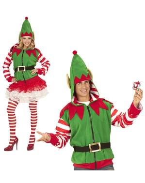 Costume Lutin/Elfe De Noël Enfant - Ensemble 3 Pièces (Robe + Chapeau + Chaussettes) - Taille 110 à 160 Cm