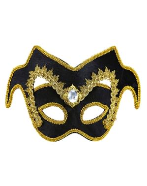 Noble venezianische Augenmaske mit Edelstein und Verzierung für Erwachsene