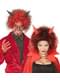 Lucifer pruik met hoorns voor volwassenen
