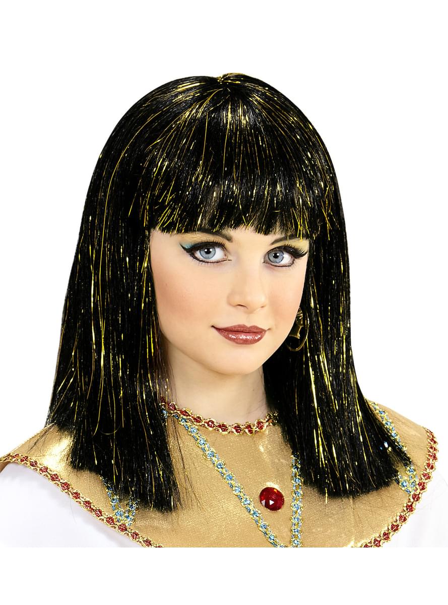 Peruk Cleopatra med metalltrådar för barn